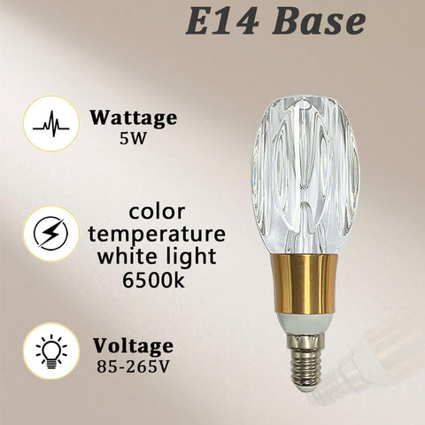 Acrylic Crystal LED Bulb 5W E14 6000K White Light
