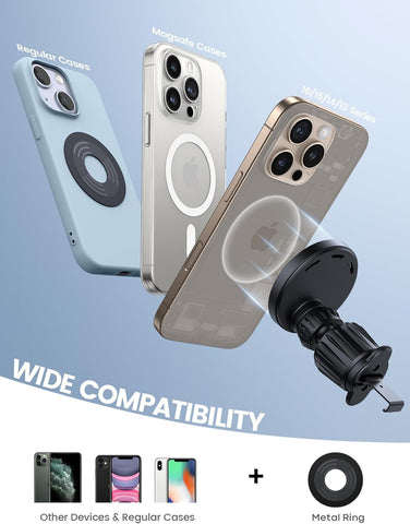 Lamicall 15W Magnetic Wireless Car Charger for iPhone – Black