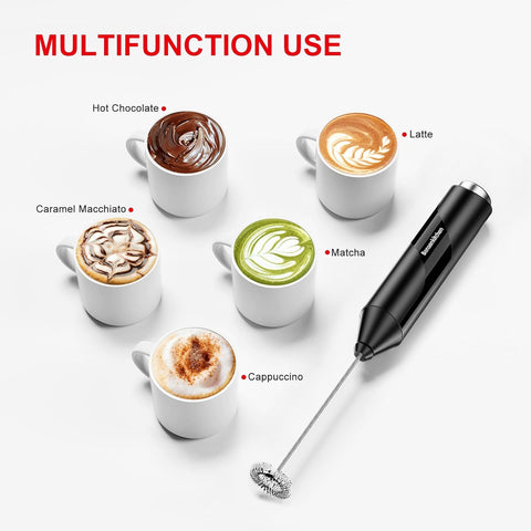 Milk Frother Handheld Electric Foam Maker Coffee Drink Mixer Wand