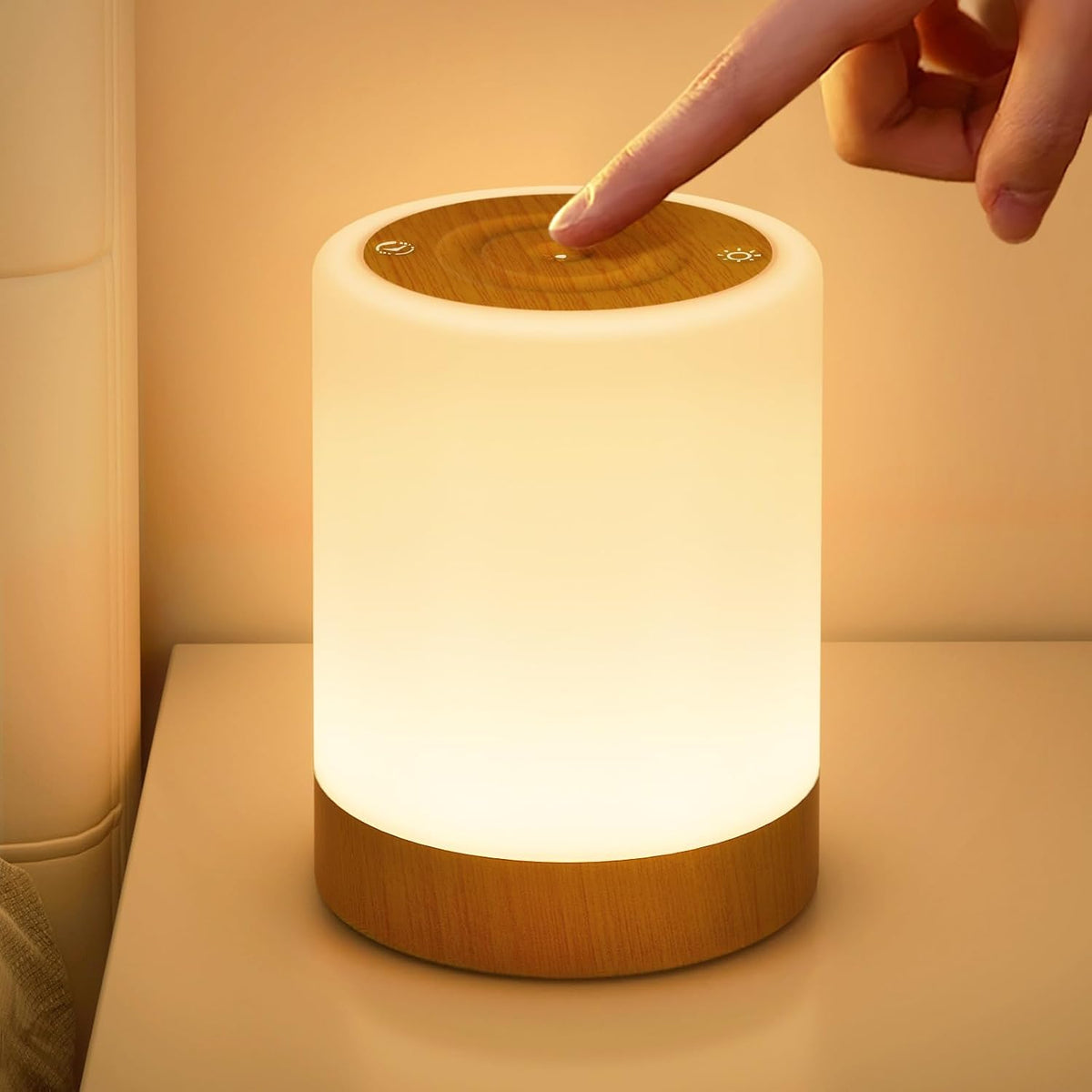 ONEWAY Night Light LED Touch Bedside Lamp – 256-Colour RGB Rechargeable Night Light with Timer, Memory, Dimmable Brightness & Portable Hook for Bedrooms, Kids & Travel