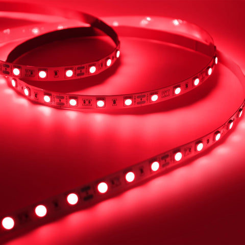12V Red LED Strip Light 5M with Plug, 300 LED SMD5050 Flexible Cuttable Dimmable Tape Light for Bedroom, TV Backlight, Party & Indoor Decoration