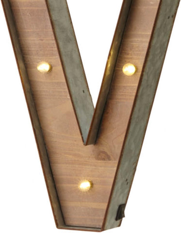 Vintage Illuminated Carnival Lights - A-Z - Choice of Alphabet Letters (Letter V)