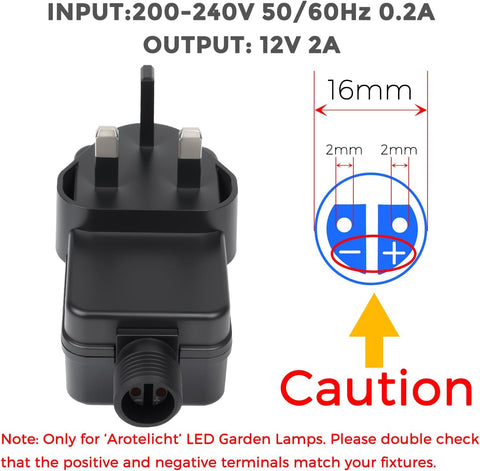 Arotelicht LED Garden Lights Adapter 12V IP67 Waterproof,