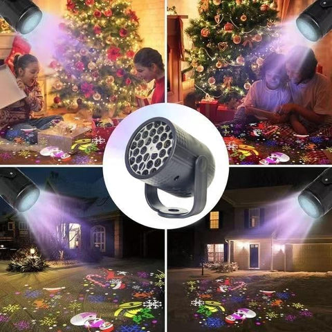 Christmas Projector Light with 20 Rotating Patterns – Colourful LED Christmas Projection Lights for Indoor & Outdoor Walls, Gardens, Fences & Holiday Decorations