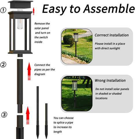 Solar Lights Outdoor Garden, 6 Pack Garden Lights Solar Powered Waterproof, Auto On/Off Warm White Pathway Light Ideal for Lawn, Yard, Path, Patio ＆ Landscape