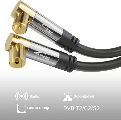 KabelDirekt – 4K TV Aerial Cable, Coaxial Cable, 90° Angled – 1.5m – Digital & Analogue – Available in 0.5-20m (Angled Plug/Socket, DVB-C/DVB-T/DVB-S, black)