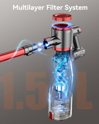 OLAYMEY 7-in-1 Cordless Stick Vacuum Cleaner, 45KPA Powerful Suction, 50Mins Runtime, Lightweight Handheld for Pet Hair & Carpets