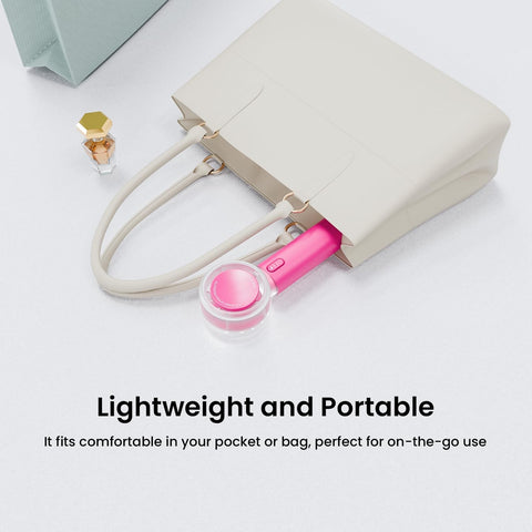 Airmate Portable Mini Turbo Handheld Fan, USB Fans Rechargeable Battery Powered, Electric Turbo Fans, 5 Speeds, Desktop Personal Adjustment Fan with Buckle for Cooling Travel, Camping, Home Office