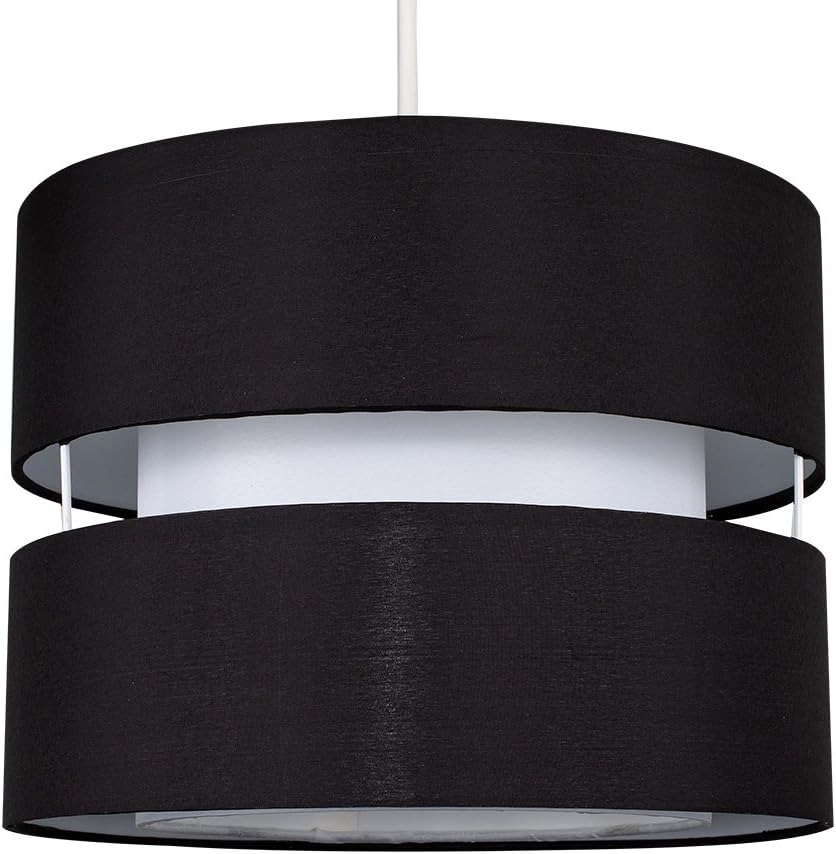 Modern 2 Tier Cylinder Ceiling Pendant Light Shade in a Grey Finish