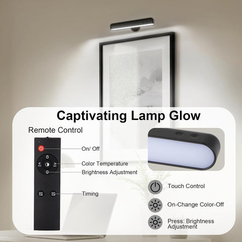 Wall Lights, LED Battery Operated Black Wall Lights with 7500mAh Battery Lamp for Bedroom, 3 Colors with 15 RGB Colors, 360°Rotate & Stepless Dimmable Brightness