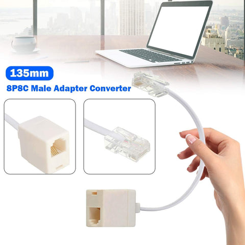 Uvital RJ45 to RJ11 Converter Adapter Connector M/F Cable, Telephone RJ11 6P4C Female to Ethernet RJ45 8P8C Male Converter Cord(2 Pack)