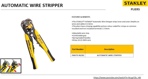 Stanley FatMax Automatic Wire Stripper 10–22 AWG