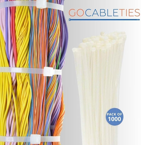 Gocableties White Nylon Cable Ties 300mm x 3.6mm – 1000 Pack