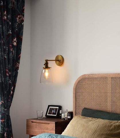 Vintage Industrial Glass Wall Sconce Antique E27