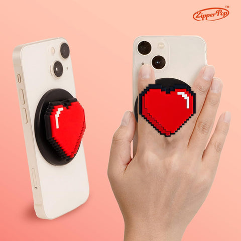 3D Pixel Art MagSafe Phone Grip & Stand – LovePop Black