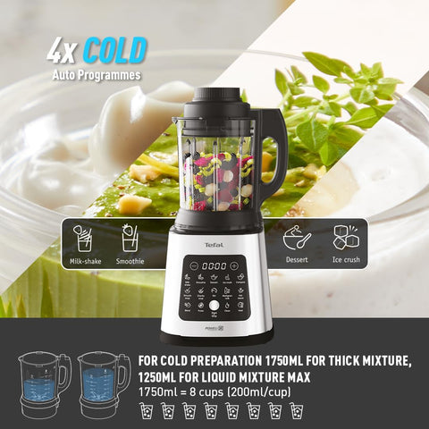 Blender & Soup Maker 2L – Perfectmix Cook with 10 Auto Programs, Smoothie Maker, Glass Jug, Removable Blades, Cleaning Brush