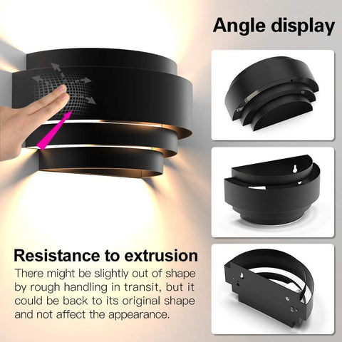 LED Up Down Wall Light Black 7W Warm White