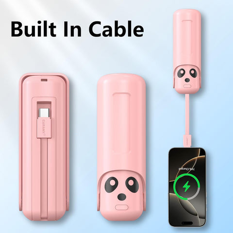 Portable 4-in-1 USB-C Rechargeable Mini Handheld Fan – Pink