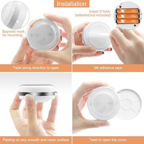 6 Pack Wireless Under Cabinet LED Puck Lights with Remote Control – Dimmable Battery Powered Cupboard, Wardrobe & Kitchen Lights - Put the Right Light Exactly Where You Need It