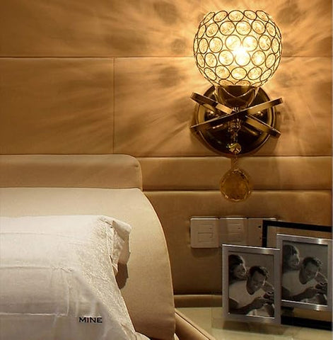 Modern Style Crystal Pendant Wall Lamp - E14 Socket LED Light