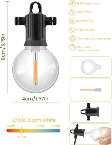 G40 LED Filament Bulbs