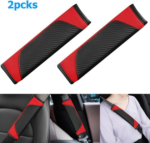 JNNJ 2PCS Carbon Fiber Car Seat Belt Covers