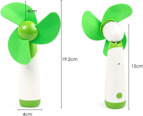 TRIXES Handheld Soft Blade Fan Green Adjustable Head