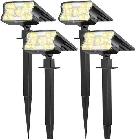HGGH - Solar Lights Outdoor Waterproof IP67 60 LED 3 Lighting Modes Solar Lights Outdoor for Patio Garden Pathway Landscape Auto On/Off, Function 2