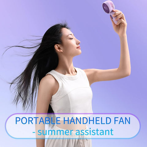 VanSmaGo [Portable Mini Fans 6-pack Handheld Personal Small Fan with 3-speed for Travel, USB Rechargeable Battery Operated Eyelash Fan, Black,Blue,Purple,Pink