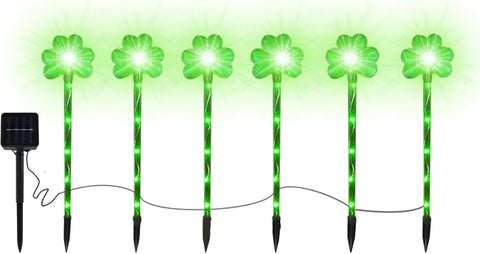 St Day Outdoor Lights Stake Garden Lights Shamrock Garden Decor