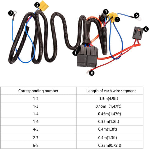 H4 Headlight Relay Wiring Harness Socket Plug Kit 12V 150W Cool White