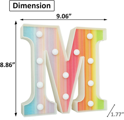 RGB Rainbow LED Letter Light M