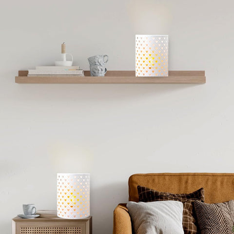 Battery Powered Heart Wall Sconce Table Lamp Set of 2