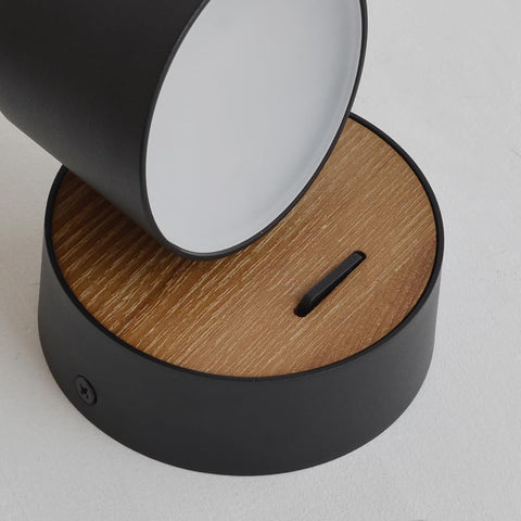 Wall Lamp with Switch Black,Wall Sconce Hardwired 360°Rotatable 5w Led Wall Light,Modern Designer Wall Light Indoor Wood,Bedside Lamp Bedroom,Hallway Living Room,1pack,3000k