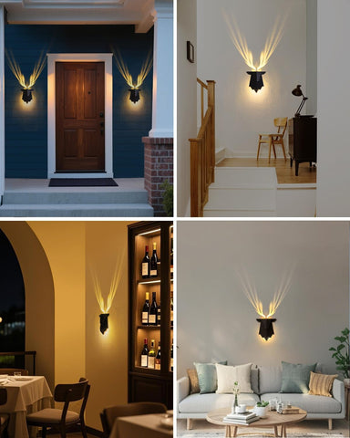 Fuloon Deer Shadow Battery Wall Lamp with Remote