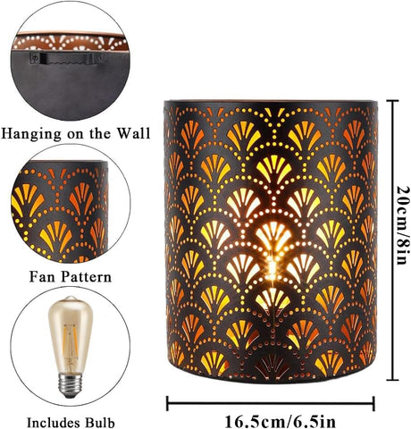 JHY DESIGN Set of 2 Battery Powered Wall Sconce Lamps 20cm