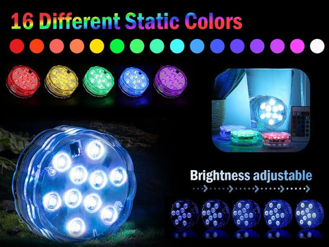 4 Pieces Submersible LED Lights – Waterproof Colour Changing Underwater Lights with Remote Control for Ponds, Weddings, Parties & Festive Décor