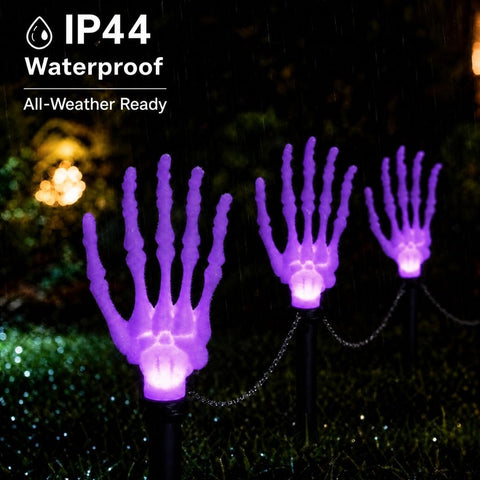 Halloween Yard Decor, 8Pcs Skeleton Hands Solar Stake Lights, Waterproof
