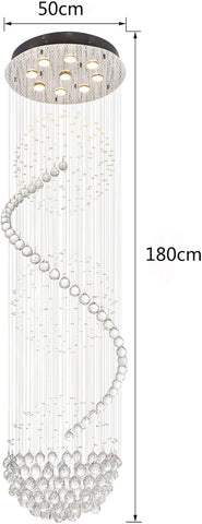 Luxurious Crystal Ball Chandelier - 138 Genuine Crystal Droplets Rainfall Design