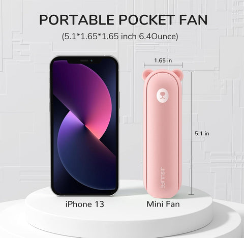 Portable Handheld Fan with 4500mAh Powerbank – Pink