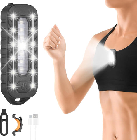 Clip-On Flashlight Running Light – 150 Lumen USB-C Rechargeable Safety Torch with 5 Modes, Hands-Free LED Work Light, IPX4 Waterproof