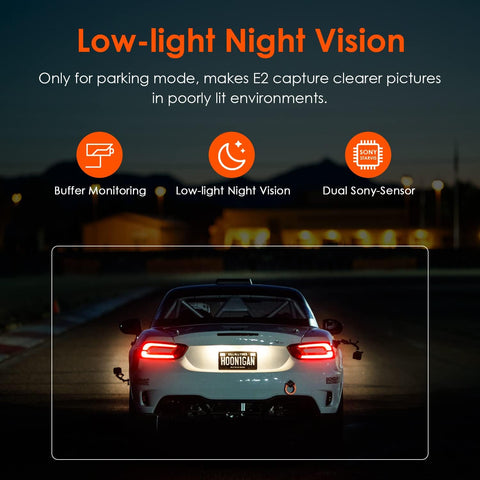 VANTRUE E2 Dual Dash Cam 2.7K Front & Rear 160° Wide Angle Black