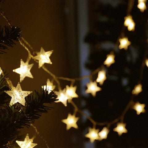 50 LED Star Fairy Lights – Battery Powered Colour Changing, Warm White & Multicoloured String Lights with Remote Control, Timer & IP65 Waterproof Design for Indoor & Outdoor Decorations