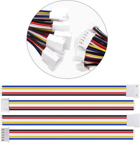 Lyeteung 10 Pairs Mini Micro JST-XH 2.54 Plug Connector, JST 5 Pin Micro Electrical Male and Female Connector Plug Wire Cable, with 150mm 22AWG Wire