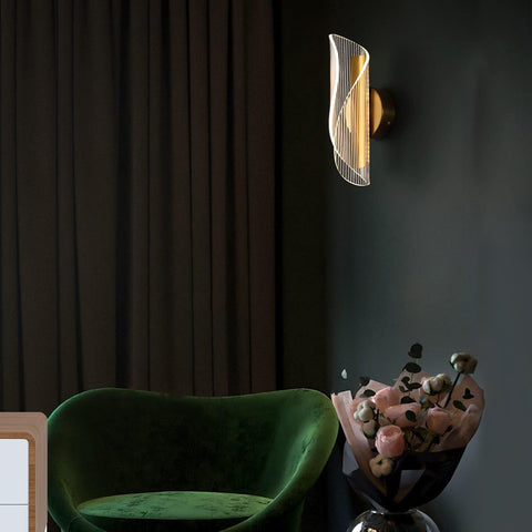 10W LED Spiral Acrylic Wall Light 3 Color Adjustable