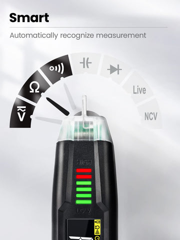 KAIWEETS Multi-function Voltage Tester, Non-Contact Electrical Tester, 600V AC/DC Voltage Test, Sensitivity Electric Voltage Pen with NCV, LED Flashlight, Resistance, capacitance, Diode Testing
