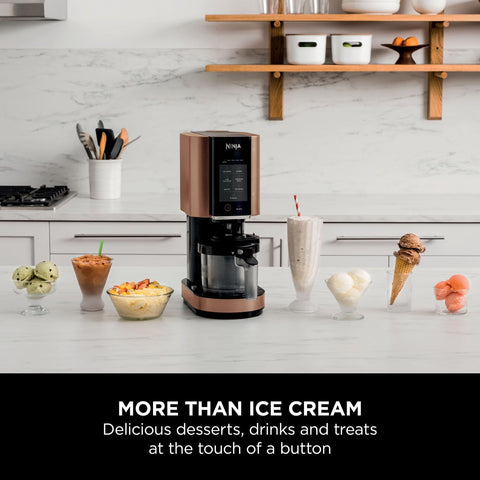 CREAMi Ice Cream & Frozen Dessert Maker – 1.4L Capacity – 7 Preset Programs – Gelato, Sorbet, Smoothie Bowls & Milkshakes – Black & Copper