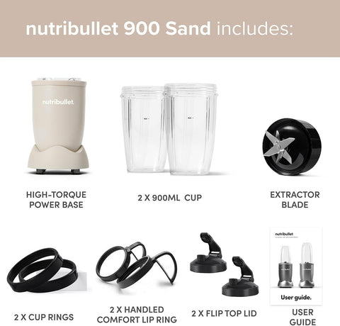Blender 900 Series – Matte Sand | 25,000 RPM High-Speed Extractor for Smoothies, Frozen Fruit & Ice | 11-Piece Kit