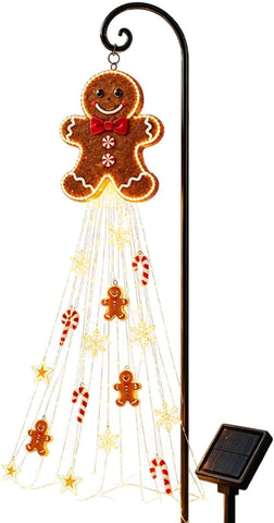 Solar Stake Light Christmas Gingerbread Man Walkway Lighting