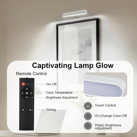 Rechargeable White Wall Lights, LED Battery Operated Wall Lights with 7500mAh Battery Lamp for Bedroom, 3 Colors with 15 RGB Colors, 360°Rotate & Stepless Dimmable Brightness